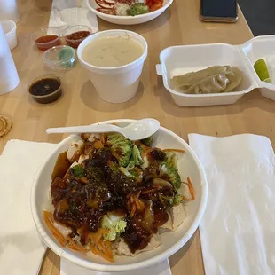 Beijing Orange Chicken Bowl, and Ahi Tuna Tower Bowl