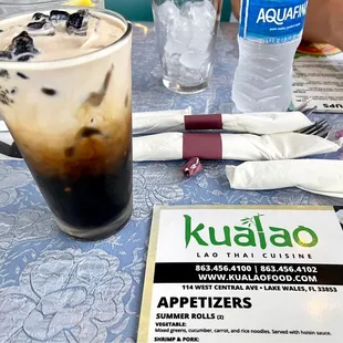 Iced coffee with boba