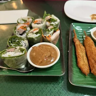 Rolled were good and sauce a bit think.