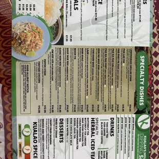 Menu side two