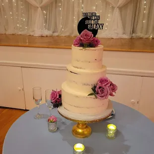 a wedding cake on a table