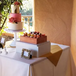 My beautiful wedding cake and amazing grooms cake! The guests thought it was real sushi! Knocked it out of the park!