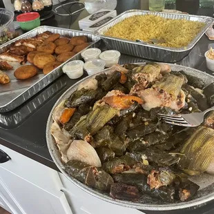 Huge platter of homemade dolma, it was absolutely the best!
