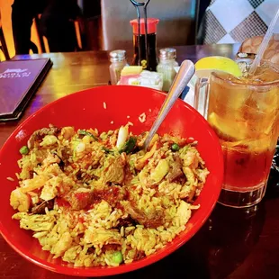 House Fried Rice with Sweet Chilli Sauce. Delicious