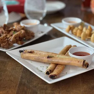 Chicken Skinny Eggrolls, Crispy Chicken Inasal, Seafood Balls