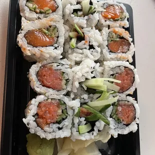 Spicy salmon and spicy tuna: 2 Rolls Combo Lunch