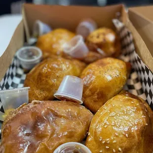 food, donuts, dough desserts