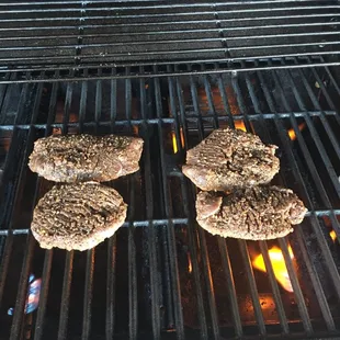 Venison filets cut and tenderized at Kubys on the grill!