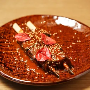 Beef tongue, skewers