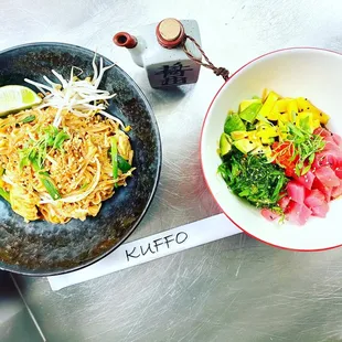 KUFFO pad Thai and yellowfin tuna poke