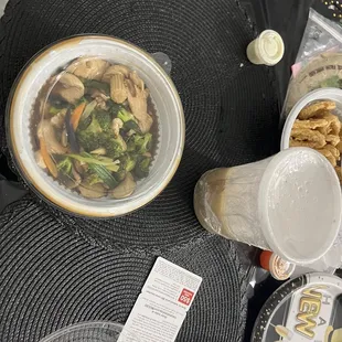 Chicken Stir Fry and Tonkotsu Ramen Soup (Both equally watery)