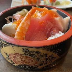 a bowl of sushi