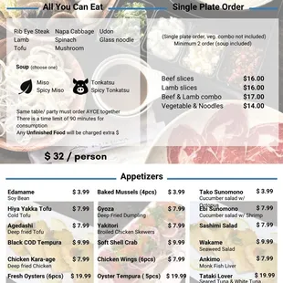 Newest menu 6/1/23