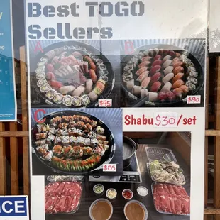 a poster of a variety of sushi