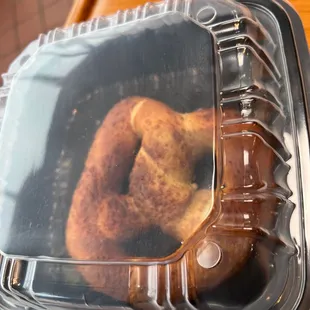 Sweet cream cheese pretzel to go