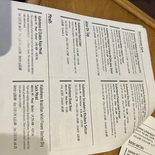 sushi and sashimi, menu