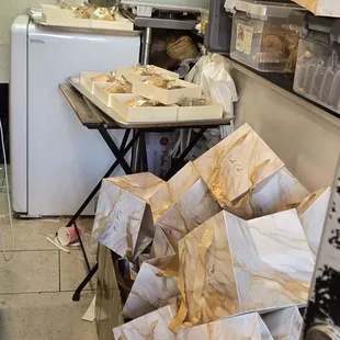 Bags setup in preparation