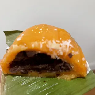 Angku - steamed glutinous rice flour skin filled with sweet red bean paste