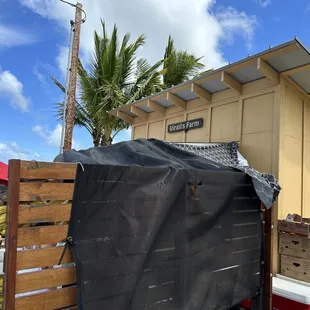 a man unloading a crate of fruit