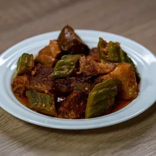 a plate of food on a table