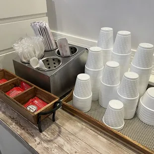 a variety of disposable cups