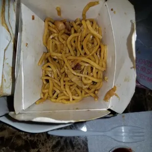 "Combo" Lomein.  The real combo was the mixture of emotions from the lack of proteins and veggies.