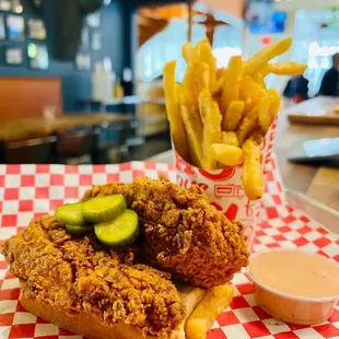 Hot Chicken Tenders &amp; Fries