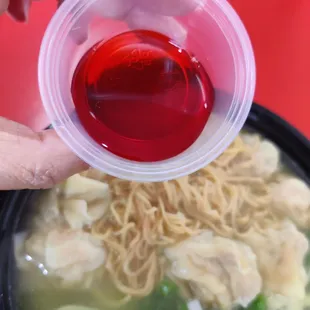 Remember to ask for Red Vinegar - it adds a healthy kick to your meal!