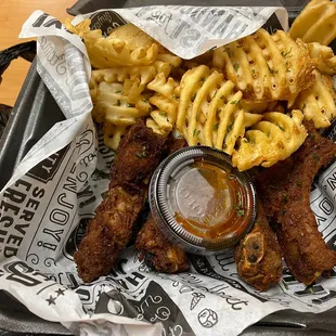a tray of food