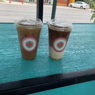 Iced Caramel Latte with Coconut Milk and a Simply Mexicano Cafecito