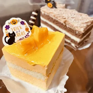 Mango papaya and Mont Blanc cake