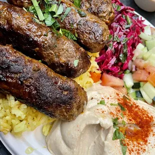 Beef Lamb Kebab Plate