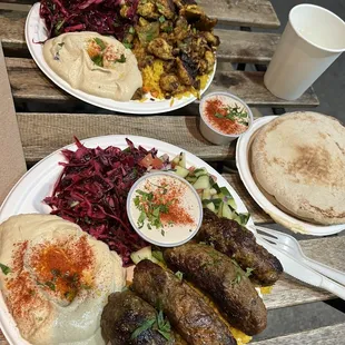 $20 Beef and Lamb Kebab Platter and $17 Chicken Shawarma Plate
