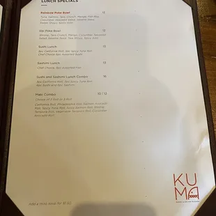 menu