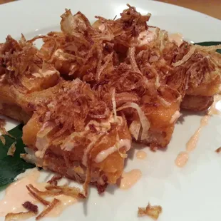 Crispy rice with spicy albacore