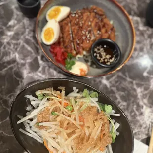 Pork Katsu Appetizer and daikon salad