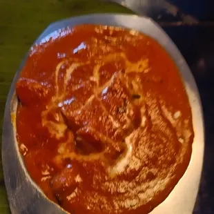 a bowl of tomato soup