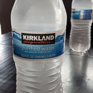 Free bottle of water with order.