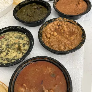 a variety of soups and dips