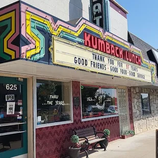 the front of the restaurant