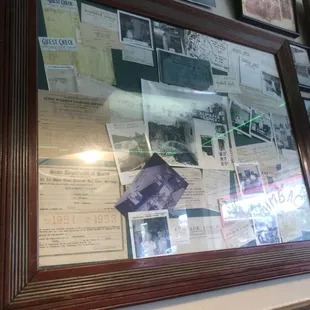 a picture of a framed picture of a menu