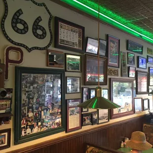 Pictures of Kumbach and Perry history cover the walls.