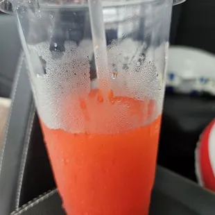 Slushy mixed cherry mango watermelon and lemonade