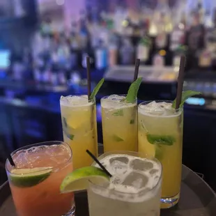 a variety of cocktails