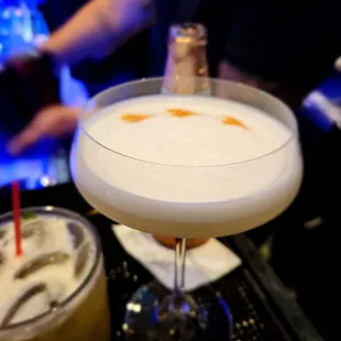a close up of a cocktail