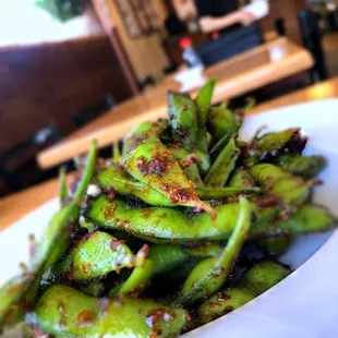 Spicy Garlic Edamame