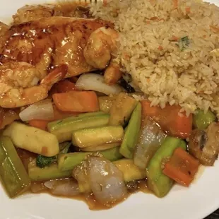 Hibachi salmonella and shrimp