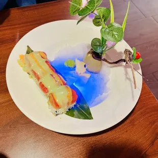 The amazing presentation of the sushi