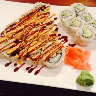 The Friday roll and a California roll.