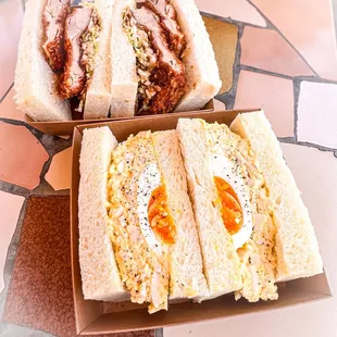 Chicken Katsu and Egg Salad Sando
